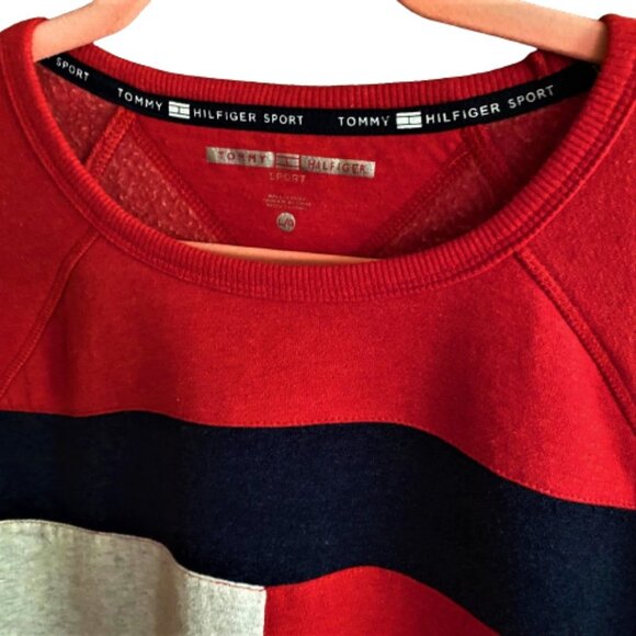 Tommy Hilfiger Sport retro vintage inspired Sweatshirt Colour Block Flag Logo - Picture 2 of 11